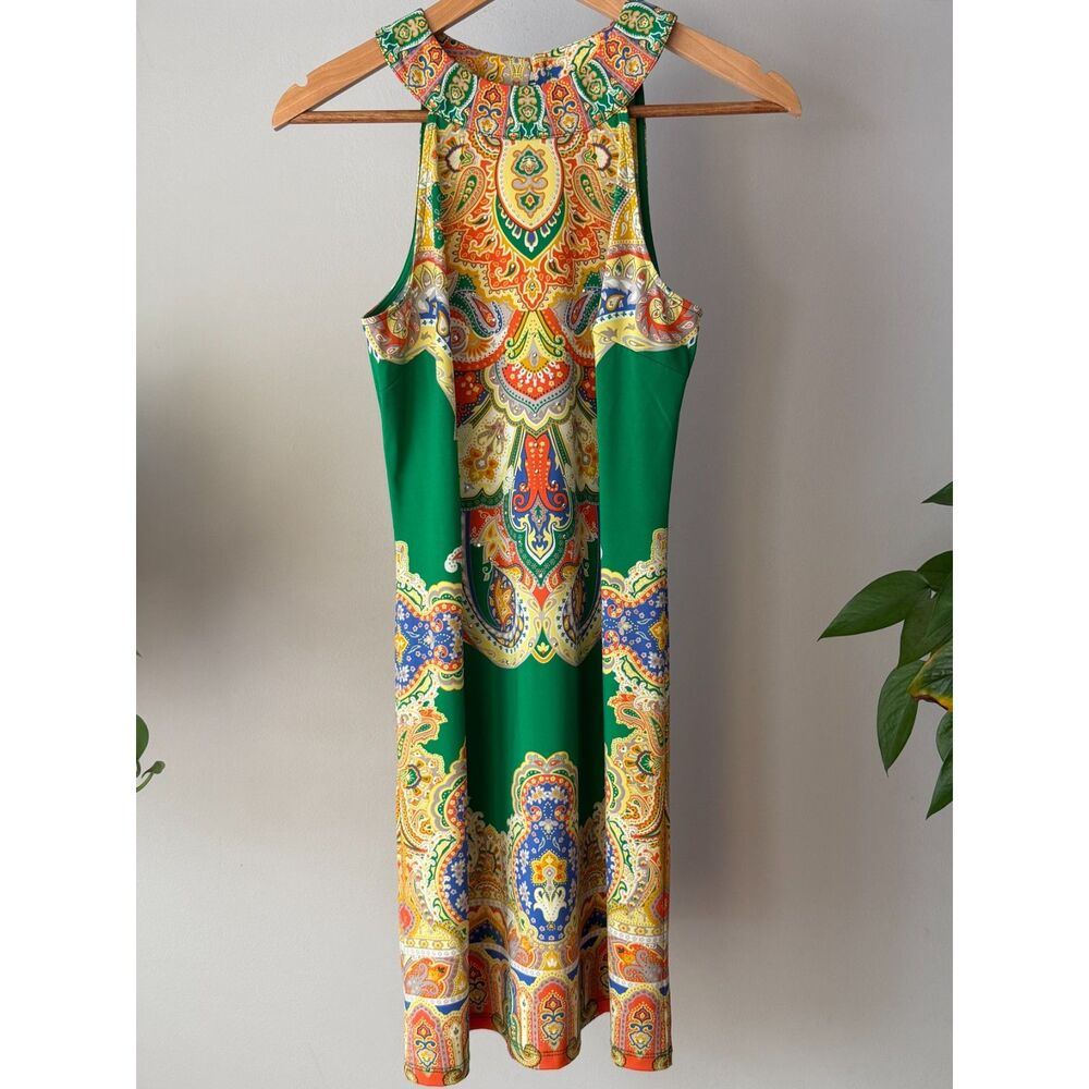 I.N.C Short Green Orange Pattern Dress